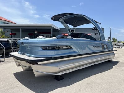 BOATZON | Avalon 2585 Excalibur Quad Lounge Shift Windshield Tri Toon Mercury 425 V10 2027