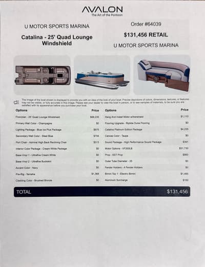 BOATZON | Avalon Catalina 2585 QL Windshield 2027 BOATZON | Avalon Catalina 2585 QL Windshield 2027