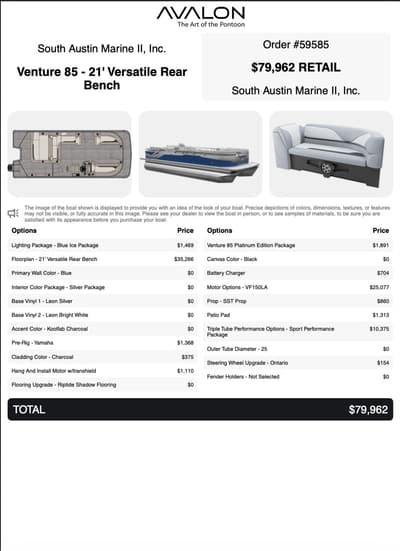 BOATZON | Avalon Venture 85 21 Versatile Rear Bench 2027