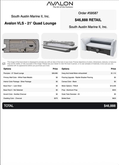 BOATZON | Avalon VLS Quad Lounge  21 2027
