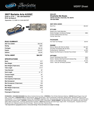 BOATZON | Barletta Aria A22QC 2027