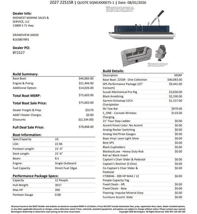 BOATZON | Bennington 22 S1SR SPS 2027