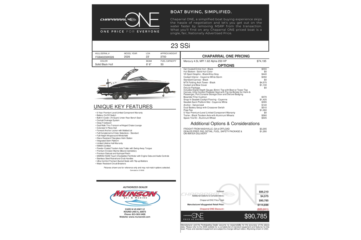 2026 Chaparral 23 SSi - Sold Boat