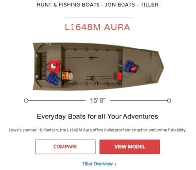 BOATZON | Lowe Boats L1648M AURA 2026