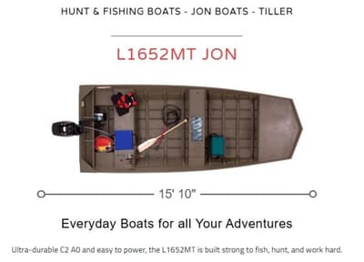 BOATZON | Lowe Boats L1652MT Jon Tiller 2026