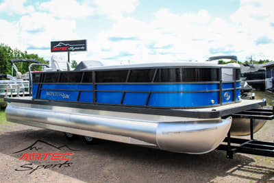BOATZON | Montego Bay C8522 Deluxe Cruiser Pontoon with Rear Swim Platform Ski Tow Bar Upgraded Audio  Suzuki Outboard 2025