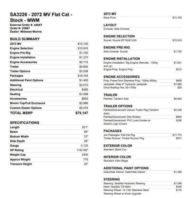 BOATZON | SeaArk 2072 MV Flat Cat 2026