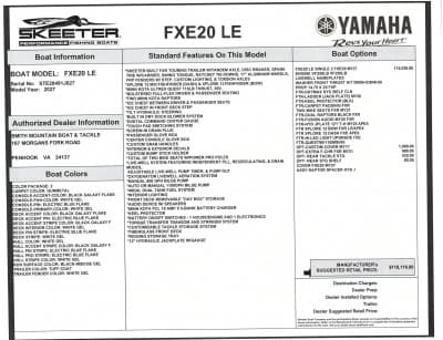 BOATZON | Skeeter FXE20 Limited 2027
