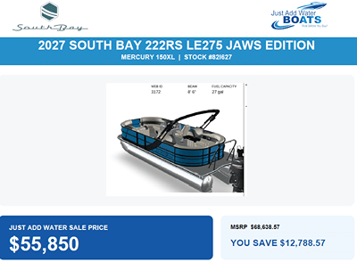 BOATZON | South Bay 222 RS Tritoon JAWS Edition 2027