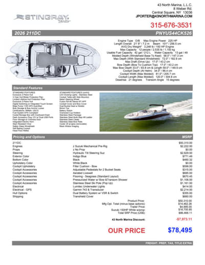 BOATZON | Stingray 211DC 2026 BOATZON | Stingray 211DC 2026