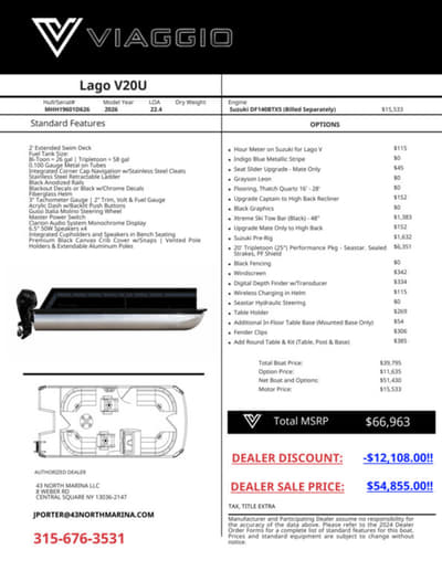 BOATZON | Viaggio by Misty Harbor V20U Plus TriToon 25 Tubes 2026