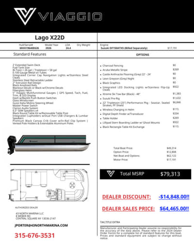 BOATZON | Viaggio by Misty Harbor X22D TriToon 25 Tubes 2026