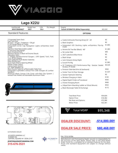 BOATZON | Viaggio by Misty Harbor X22U Plus TriToon 25 Tubes 2027
