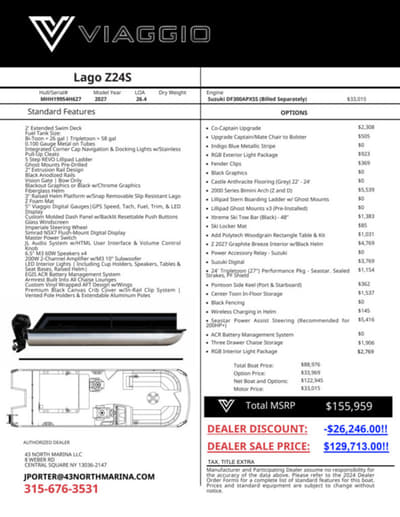 BOATZON | Viaggio by Misty Harbor Z24SCCA Plus TriToon 27 Tubes 2027