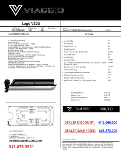 BOATZON | Viaggio V20U Plus TriToon 25 Tubes 2027