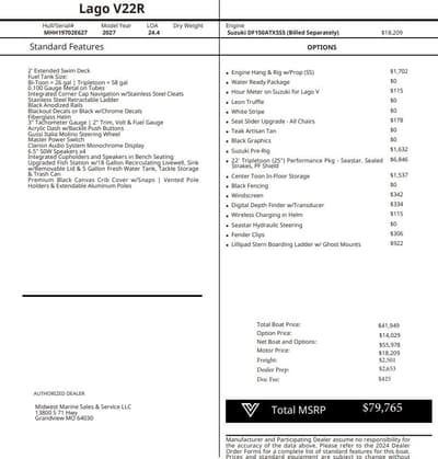 BOATZON | Viaggio V22R 2027