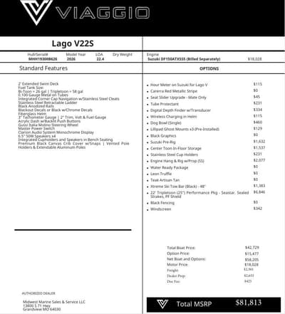 BOATZON | Viaggio V22S 2026