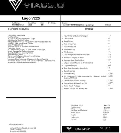 BOATZON | Viaggio V22S 2026