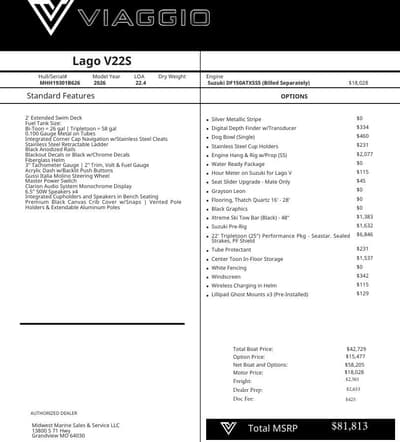 BOATZON | Viaggio V22S 2026