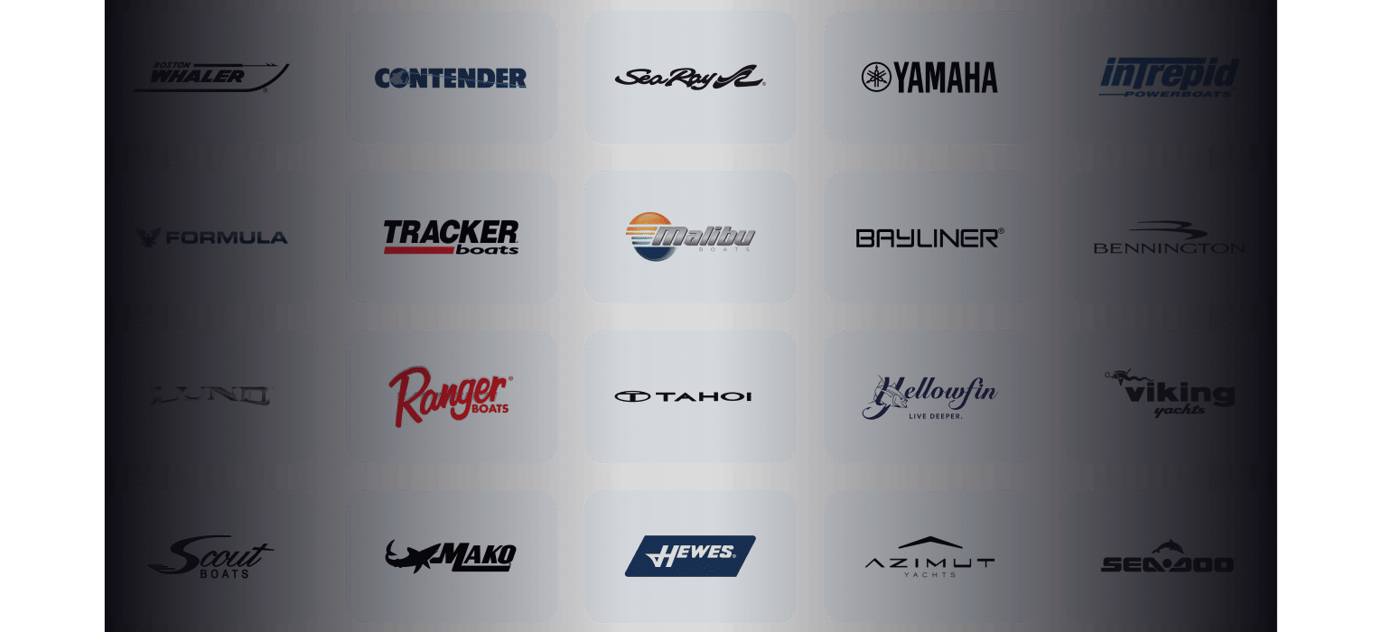 Trusted boat brands including Boston Whaler, Sea Ray, Yamaha, Malibu, and more