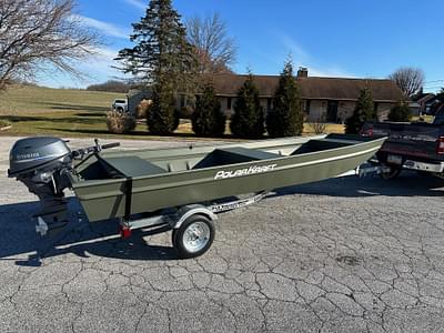 BOATZON | 2024 Polar Kraft 1448 Jon Boat 15 transom w Trailer  Yamaha 20 hp In stock