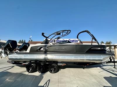 BOATZON | 2025 Avalon 27 Excalibur LTD Elite Windshield w Twin 400HP Mercury V10s  JOYSTICK CONTROLS