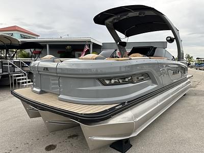 BOATZON | Avalon 2585 Excalibur Quad Lounge Windshield Tri Toon Mercury Racing 400R V10 2025