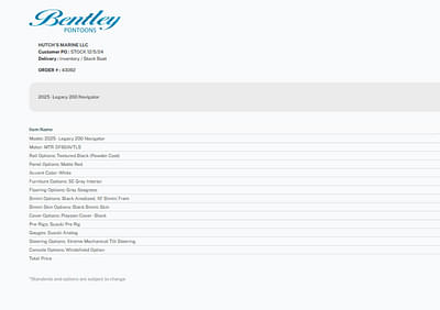 BOATZON | Bentley Pontoons Legacy 200 Navigator 2025 BOATZON | Bentley Pontoons Legacy 200 Navigator 2025