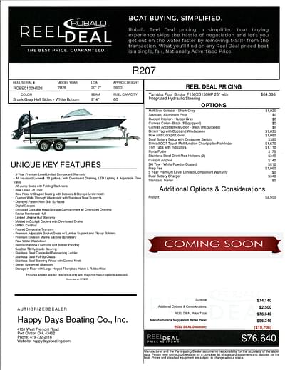 BOATZON | Robalo R207 Dual Console 2026