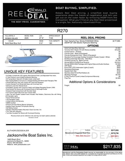 BOATZON | Robalo R270 2025