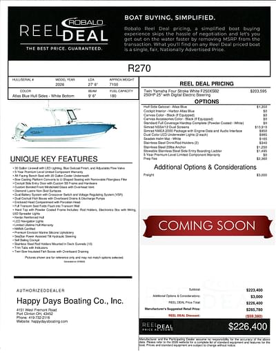 BOATZON | Robalo R270 Center Console 2026