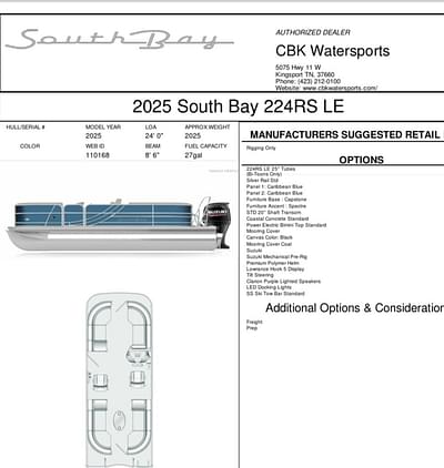 BOATZON | South Bay 224RS LE Rear Seating 275 2025 BOATZON | South Bay 224RS LE Rear Seating 275 2025