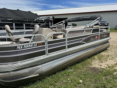 BOATZON | Sun Tracker FISHIN BARGE 22 DLX 90HP BUNK TRAILER 2015