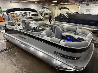 BOATZON | Tahoe Pontoons Cascade 2385 Quad Lounge Shift Flip Tritoon  Honda 4Stroke EFI 2025