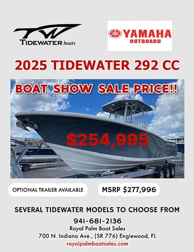 BOATZON | Tidewater 292 CC Adventure Center Conso 2025