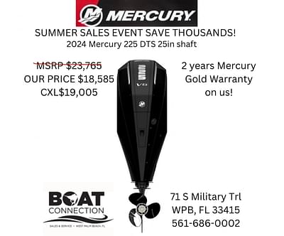 BOATZON | 2024 Mercury FourStroke 225 HP DTS 34L V6 20 Shaft