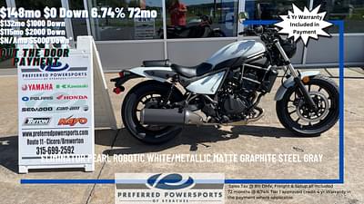 BOATZON | 2024 Kawasaki Eliminator Pearl Robotic WhiteMetallic Matte Graphite Steel Gray