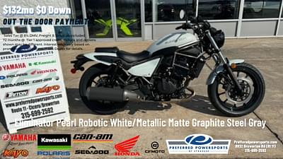 BOATZON | 2024 Kawasaki Eliminator Pearl Robotic WhiteMetallic Matte Graphite Steel Gray