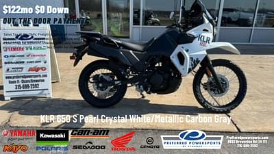 BOATZON | 2024 Kawasaki KLR 650 S Pearl Crystal WhiteMetallic Carbon Gray