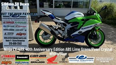 BOATZON | 2024 Kawasaki Ninja ZX4RR 40th Anniversary Edition ABS Lime GreenPearl Crystal WhiteBlue