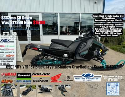 BOATZON | 2024 Polaris Industries 650 INDY VR1 137 7S Display Black CrystalShadow GrayRadiant Green