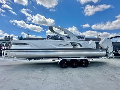 BOATZON | 2025 Avalon 27 Carbon Series Excalibur Elite Windshield w Twin 400HP Mercury V10s