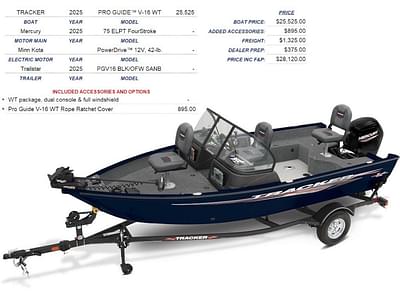 BOATZON | Tracker® Boats PRO GUIDE V16 WT 2025