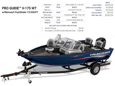 BOATZON | Tracker® Boats PRO GUIDE V175 WT 2025