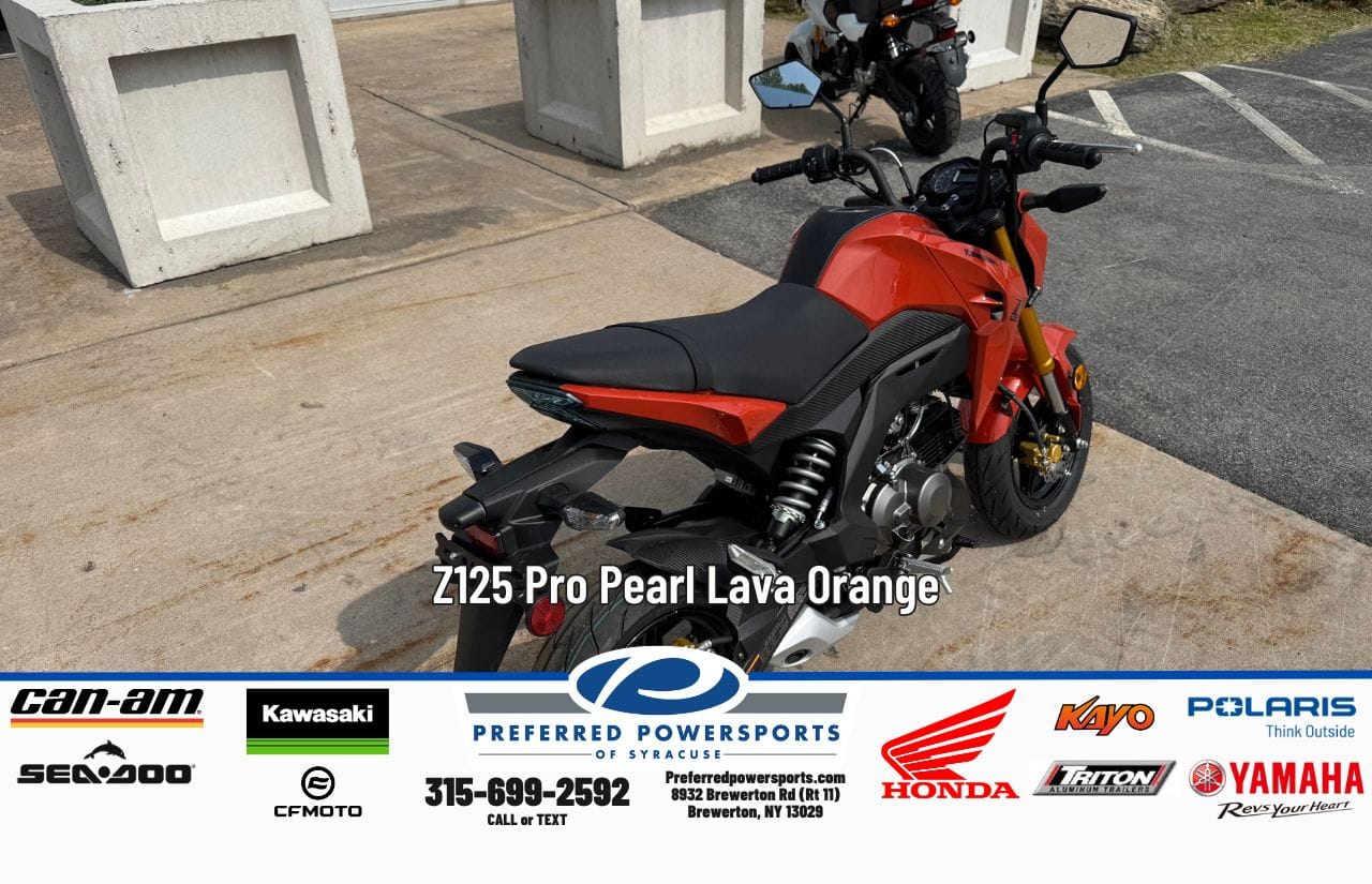 New Kawasaki Z125 Pro Pearl Lava Orange 2025 for sale in Brewerton