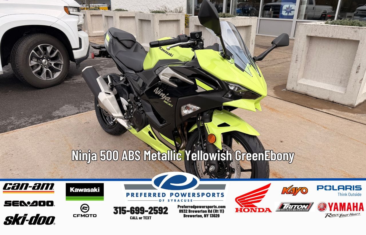 New Kawasaki Ninja 500 ABS Metallic Yellowish GreenEbony 2026 for