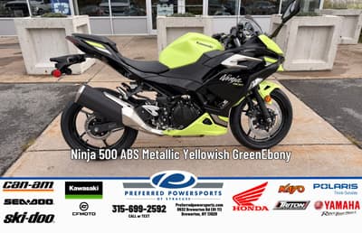 BOATZON | Kawasaki Ninja 500 SE ABS Metallic Yellowish GreenEbony 2026