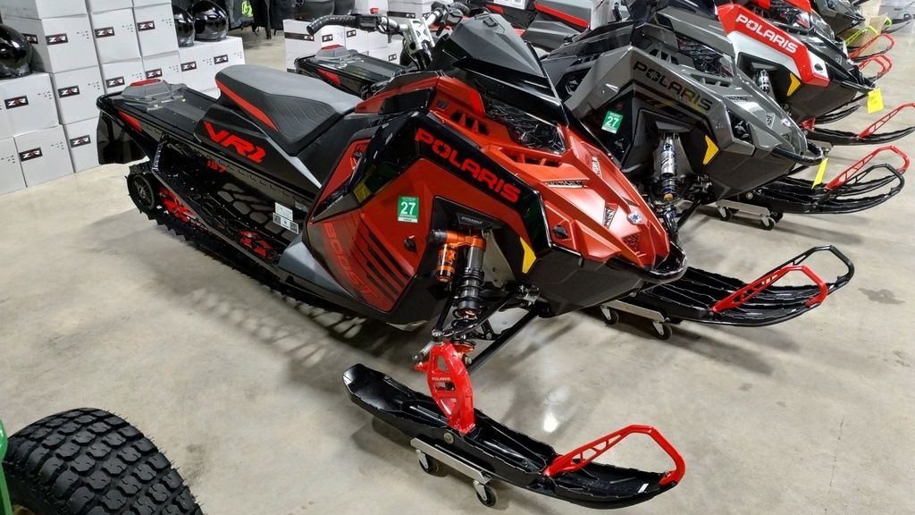 2025 Polaris® Boost INDY VR1 Dynamix 137 Matte Marmalade Orange  Gloss Black  Indy Red - Sold Boat