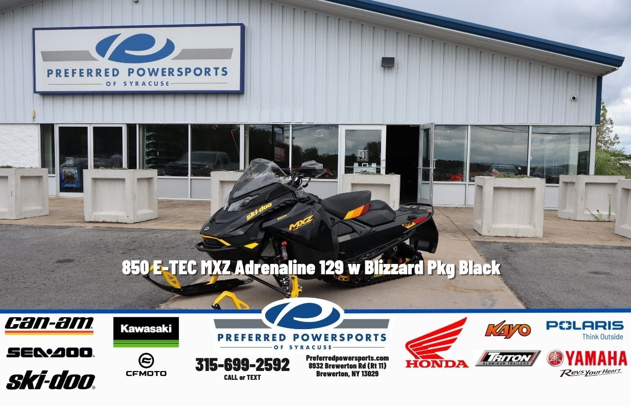 New SkiDoo 850 ETEC MXZ Adrenaline 129 w Blizzard Pkg Black 2027