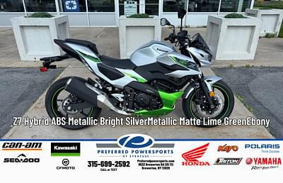 BOATZON | 2024 Kawasaki Z7 Hybrid ABS Metallic Bright SilverMetallic Matte Lime GreenEbony